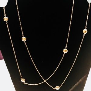 NWOT 14K Solid YG 8 Stations Necklace.